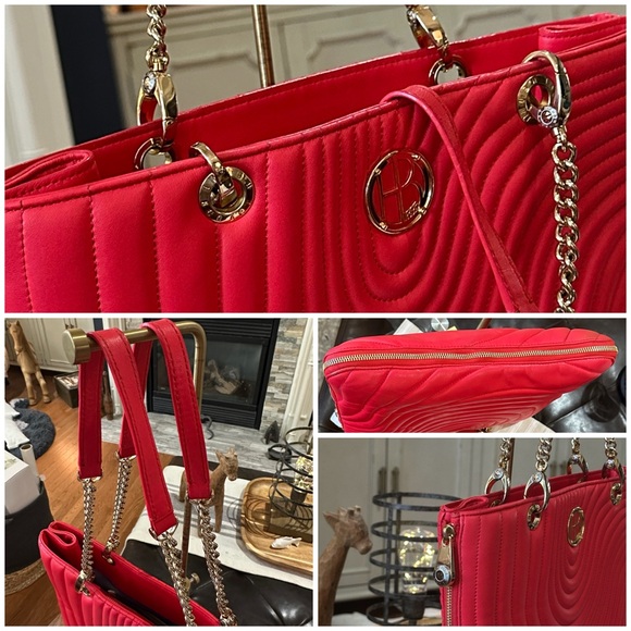 HENRI BENDEL No. 7 Quilted, Expandable Zip Tote in Pink Lambskin Leather EUC - Picture 7 of 16